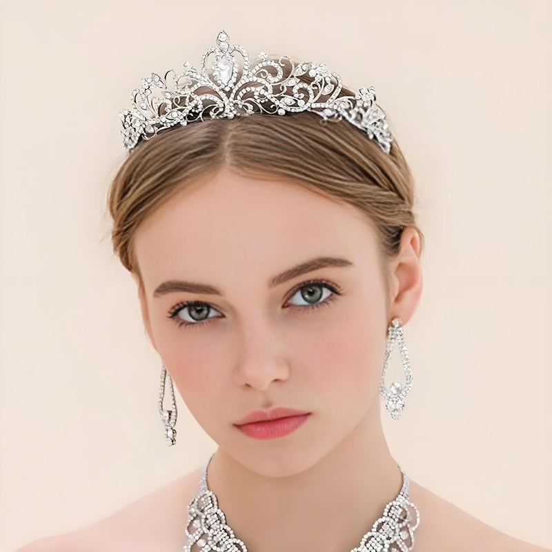 AXX Princess Crown for Women, Crystal Queen Tiaras for Girls Bridal Hair Accessories Gifts for Birthday Wedding Prom, Bridal Party, Pageant, Halloween Christmas Costume - Image 3